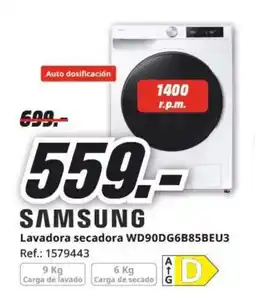 MediaMarkt SAMSUNG Lavadora secadora WD90DG6B85BEU3 oferta