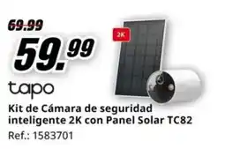 MediaMarkt TAPO Kit de Cámara de seguridad inteligente 2K con Panel Solar TC82 oferta