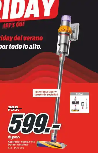 MediaMarkt DYSON Aspirador escoba v15 Detect Absolute oferta
