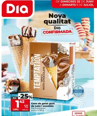Dia Cons de gelat gust de nata i xocolata oferta