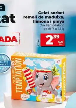 Dia Gelat sorbet remolí de maduixa, llimona i pinya oferta