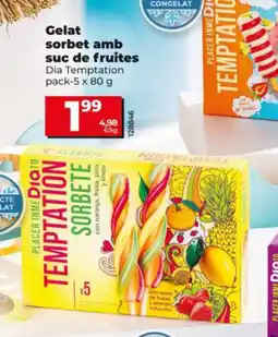 Dia Gelat sorbet amb suc de fruites oferta