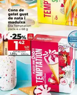 Dia Cons de gelat gust de nata i maduixa oferta
