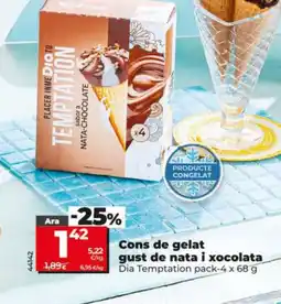 Dia Conos de gelat gust de nata i xocolata oferta