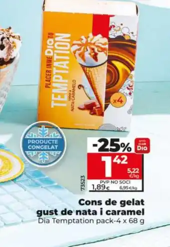 Dia Cons de gelat gust de nata i caramel oferta