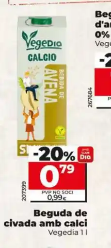 Dia Beguda de civada amb calci oferta