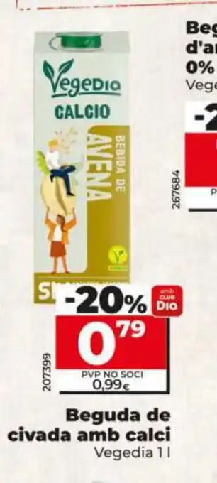 Dia Beguda de civada amb calci oferta