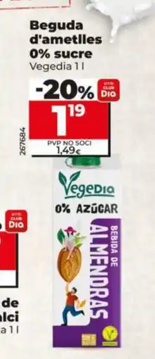 Dia Beguda d'ametlles 0% sucre oferta