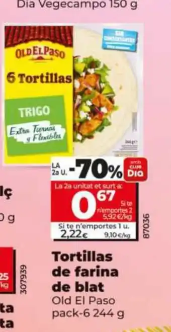 Dia Tortillas de farina de blat oferta