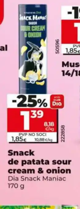 Dia Snack de patata sour cream & onion oferta