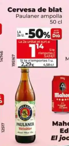 Dia PAULANER Cervesa de blat oferta