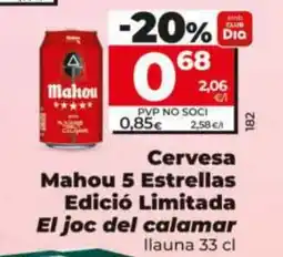 Dia Cervesa Mahou 5 Estrellas Edició Limitada El joc del calamar oferta