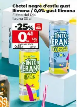 Dia Còctel negre d'estiu gust Ilimona / 0,0% gust llimona oferta