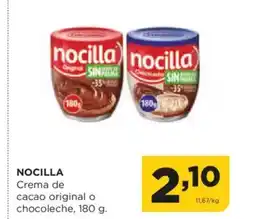 Alimerka NOCILLA Crema de cacao original o chocoleche oferta