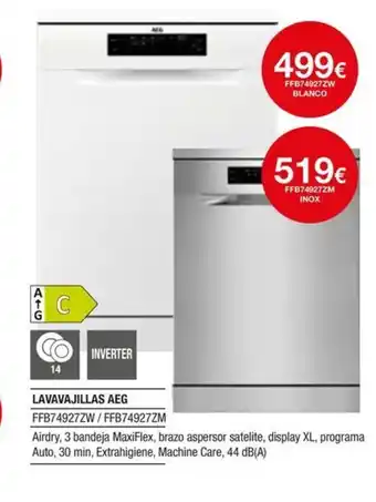 Milar AEG Lavavajillas FFB74927ZW/FFB74927ZM oferta