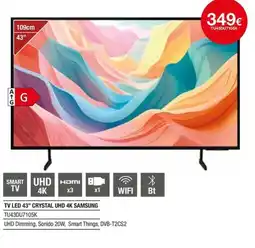 Milar SAMSUNG TV LED 43" CRYSTAL UHD 4K oferta