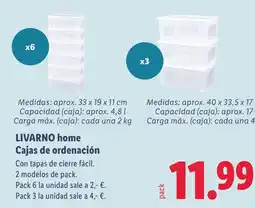 Lidl LIVARNO home Cajas de ordenación oferta