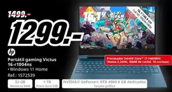 MediaMarkt Hp - portátil gaming victus 16c+1004ns oferta