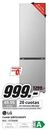 MediaMarkt Lg - combi gbv524qapy oferta