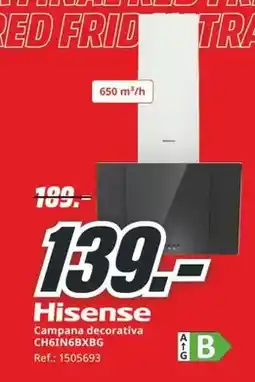 MediaMarkt Hisense - campana decorativa ch61n6bxbg oferta