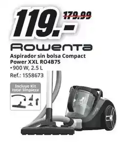 MediaMarkt Rowenta - aspirador sin bolsa compact power xxl ro4b75 oferta