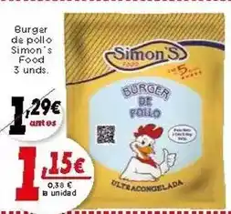 Supermercados Piedra Simon's - burger de pollo oferta