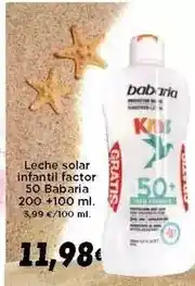 Supermercados Piedra Babaria - leche solar infantil factor 50 oferta