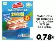 Supermercados Piedra Campofrío - salchicha en lonchas oferta