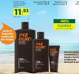 HiperDino PIZ BUIN Allergy protector solar piel sensible SPF50+ oferta