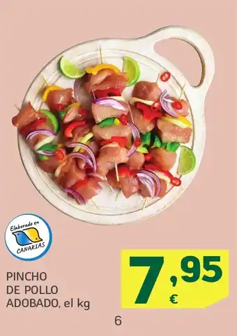 HiperDino Pincho de pollo adobado oferta