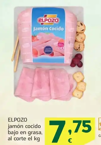HiperDino ELPOZO jamón cocido bajo en grasa, oferta