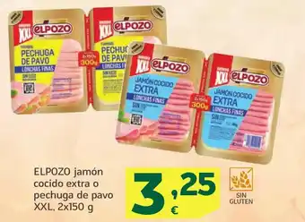 HiperDino ELPOZO jamón cocido extra o pechuga de pavo XXL oferta