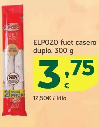 HiperDino ELPOZO fuet casero duplo oferta