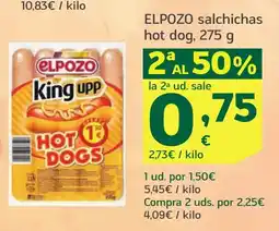 HiperDino ELPOZO salchichas hot dog oferta