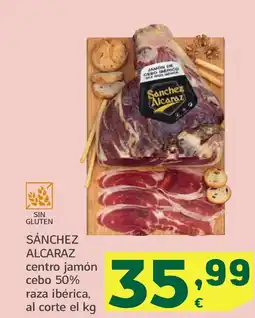 HiperDino SÁNCHEZ ALCARAZ centro jamón cebo 50% raza ibérica oferta