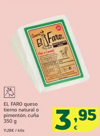 HiperDino EL FARO queso tierno natural o pimentón, cuña oferta