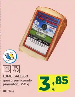 HiperDino LOMO GALLEGO queso semicurado pimentón oferta