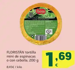 HiperDino FLORISTÁN tortilla mini de espinacas o con cebolla oferta