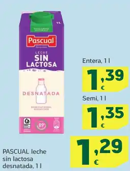 HiperDino PASCUAL leche sin lactosa desnatada oferta