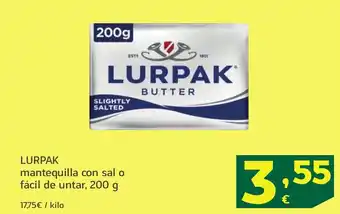 HiperDino LURPAK mantequilla con sal o fácil de untar oferta