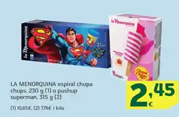 HiperDino LA MENORQUINA espiral chupa chups o pushup superman oferta