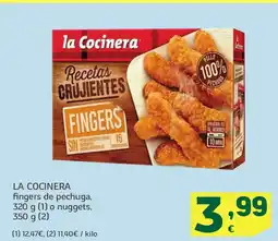 HiperDino LA COCINERA fingers de pechuga o nuggets, oferta