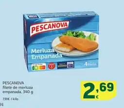 HiperDino PESCANOVA filete de merluza empanada oferta