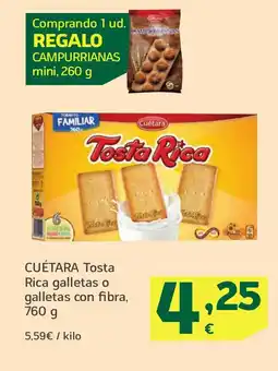 HiperDino CUÉTARA Tosta Rica galletas o galletas con fibra, oferta