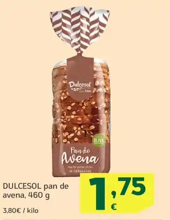 HiperDino DULCESOL pan de avena oferta