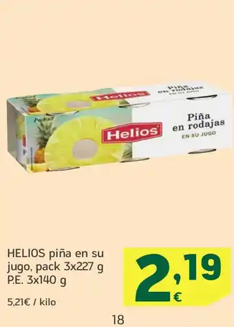 HiperDino HELIOS piña en su jugo oferta