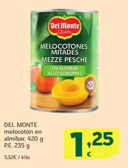 HiperDino DEL MONTE melocotón en almíbar oferta