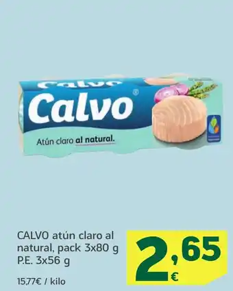 HiperDino CALVO atún claro al natural oferta
