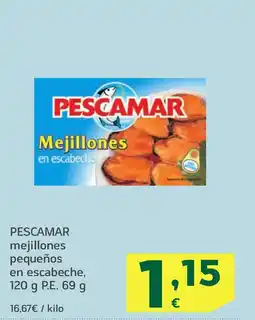 HiperDino PESCAMAR mejillones pequeños en escabeche oferta