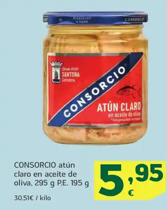 HiperDino CONSORCIO atún claro en aceite de oliva, oferta